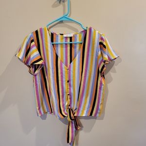 Size L Multicolor Striped Blouse